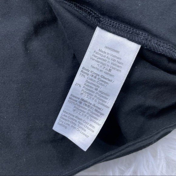 New Madewell Sheer Sleeve Knit Top Small Black MB133 - Picture 7 of 8